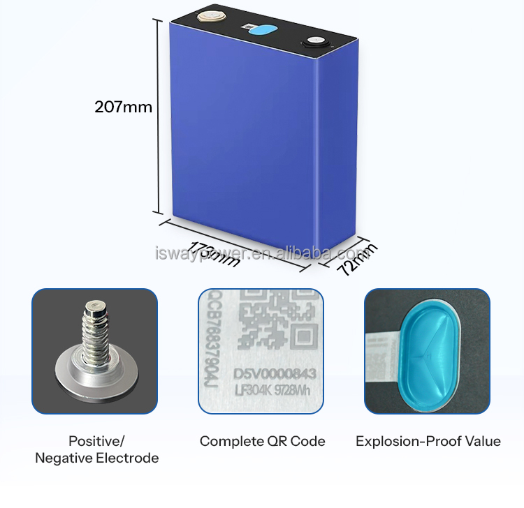 3.2V 304ah Battery Cell 3.2v Lifepo4 100ah 280ah 304ah LFP Lf304 3.2v 304ah Prismatic Lfp Cell