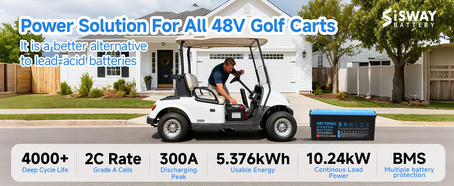 48V 100Ah Golf Cart Lithium Battery