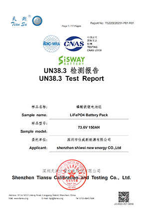 UN38.3 testreport | Sisway
