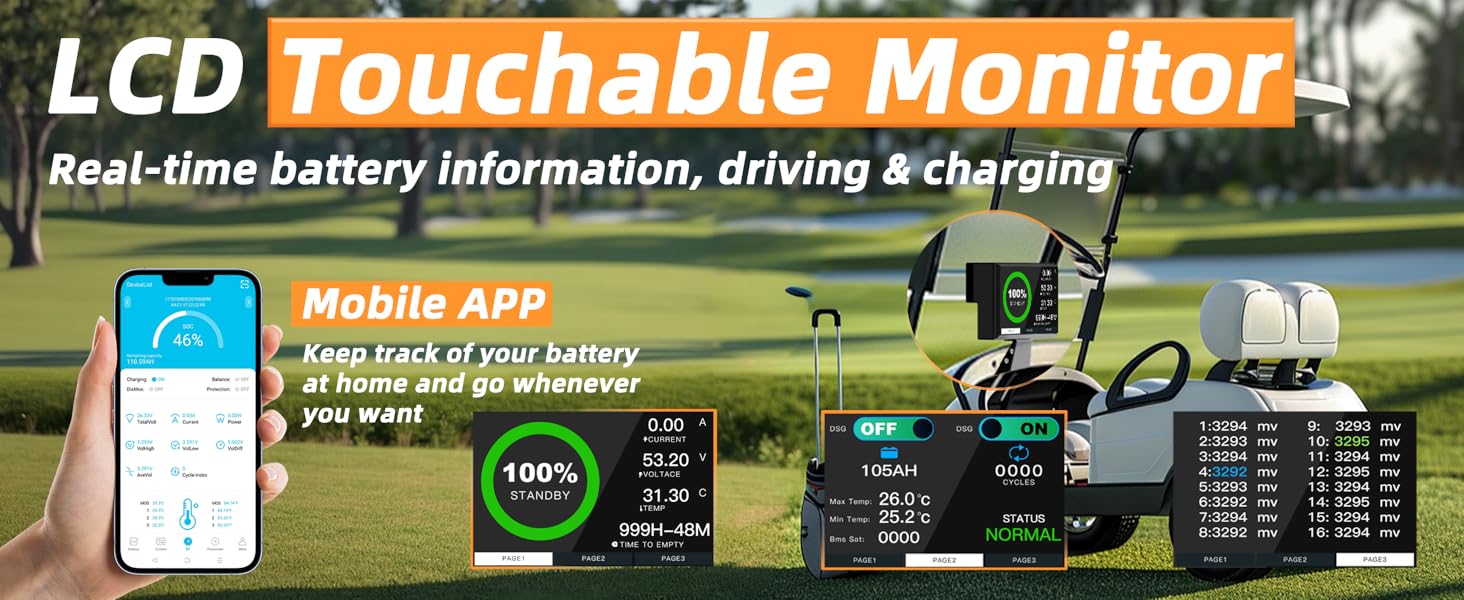 48v lithium ion golf cart battery