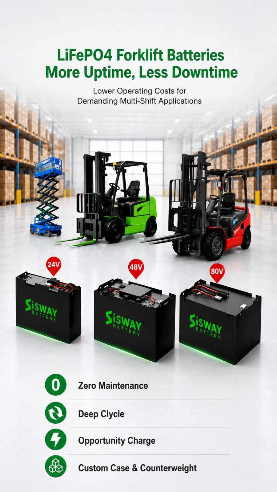 LiFePO4 Forklift Batteries More Uptime Less Downtime mobile