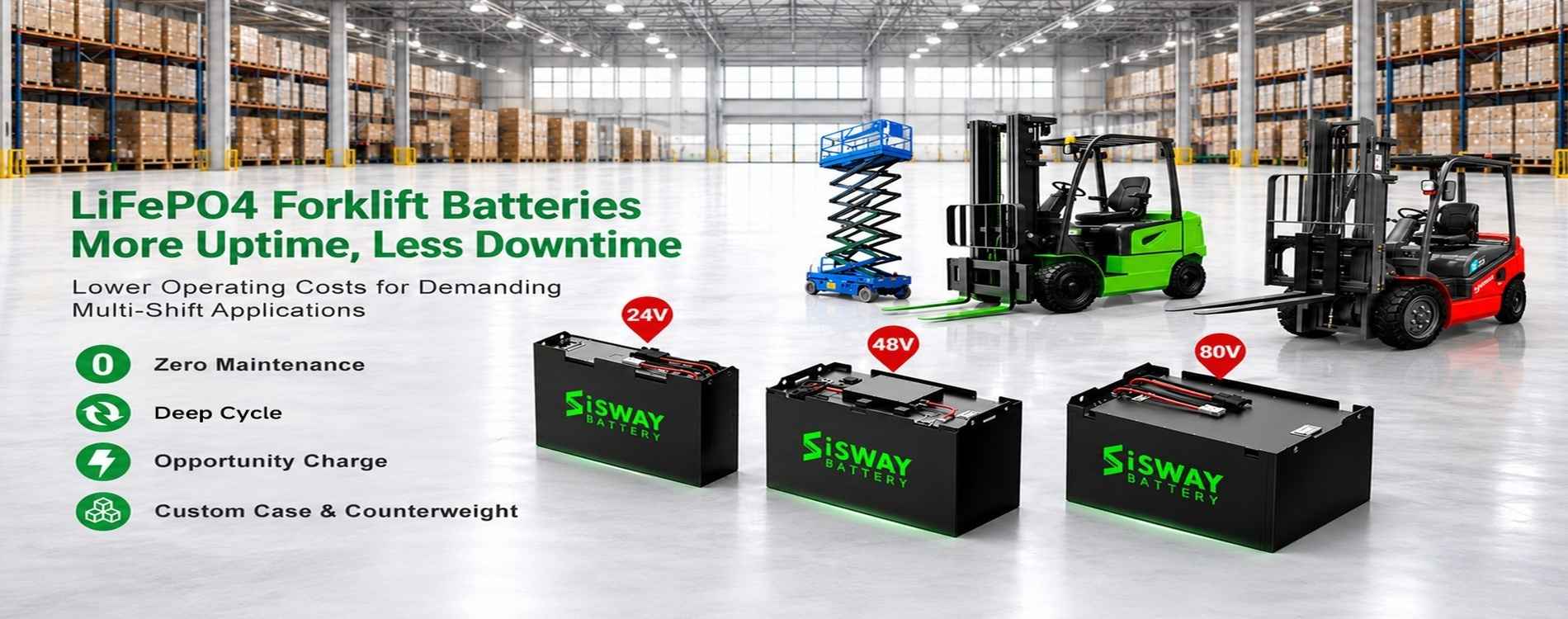 LiFePO4 Forklift Batteries More Uptime Less Downtime