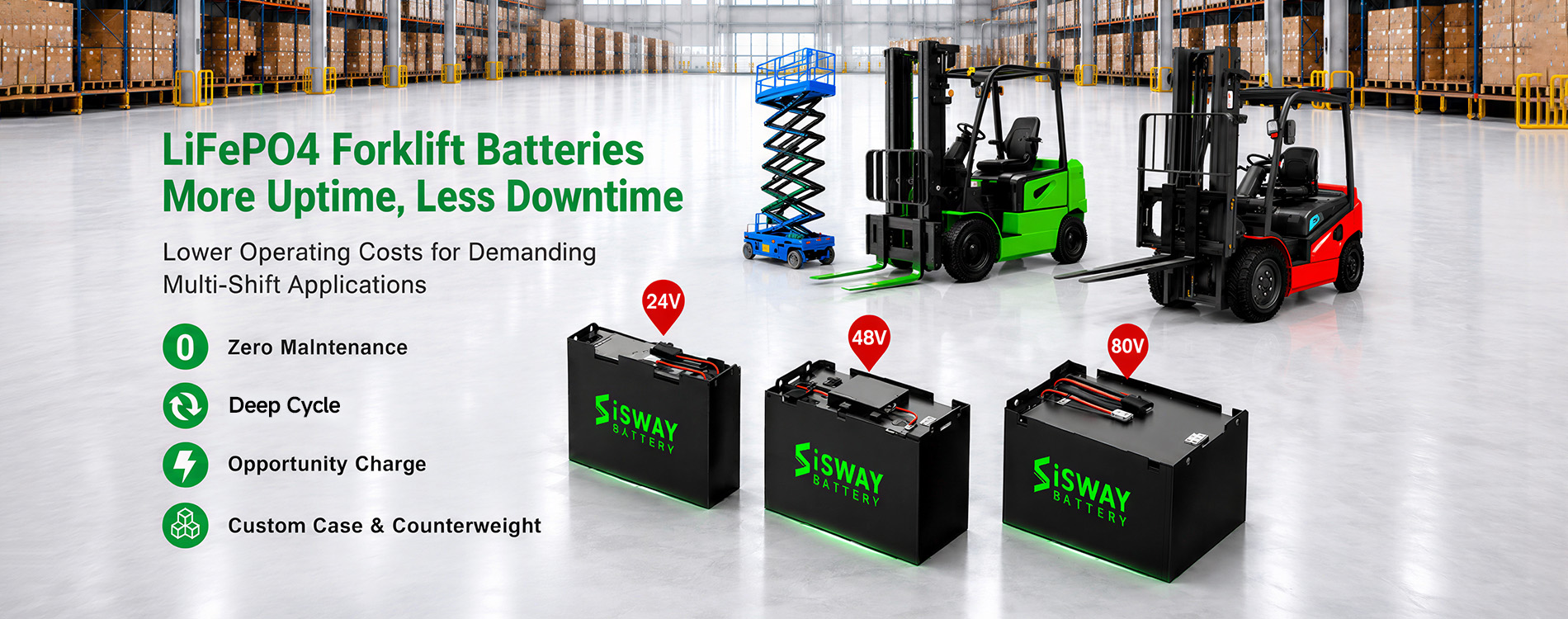 LiFePO4 Forklift Batteries More Uptime Less Downtime
