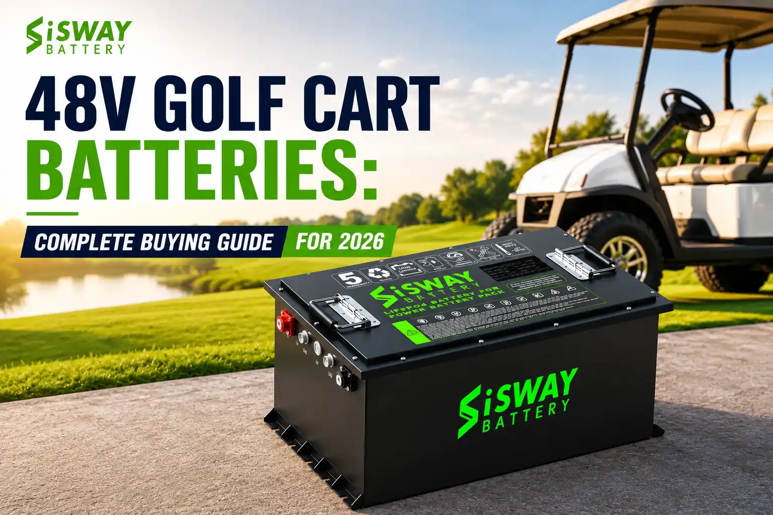 48V golf cart batteries complete buying guide for 2026 featuring Sisway lithium battery